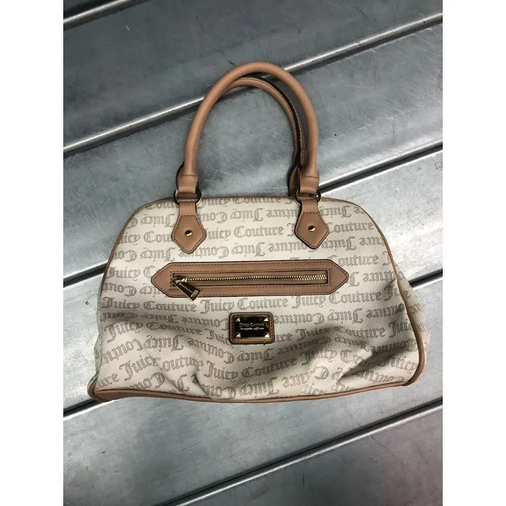 Juicy Couture Daydream Satchel Handbag‎ Womens Brown Cream Signature Logo